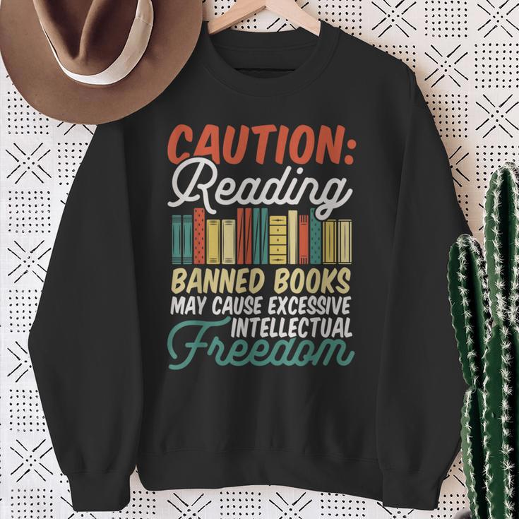 Reading Banned Books Cause Intellectual Freedom Sweatshirt Gifts for Old Women Reading Banned Books Cause Intellectual Freedom Sweatshirt Gifts for Old Women