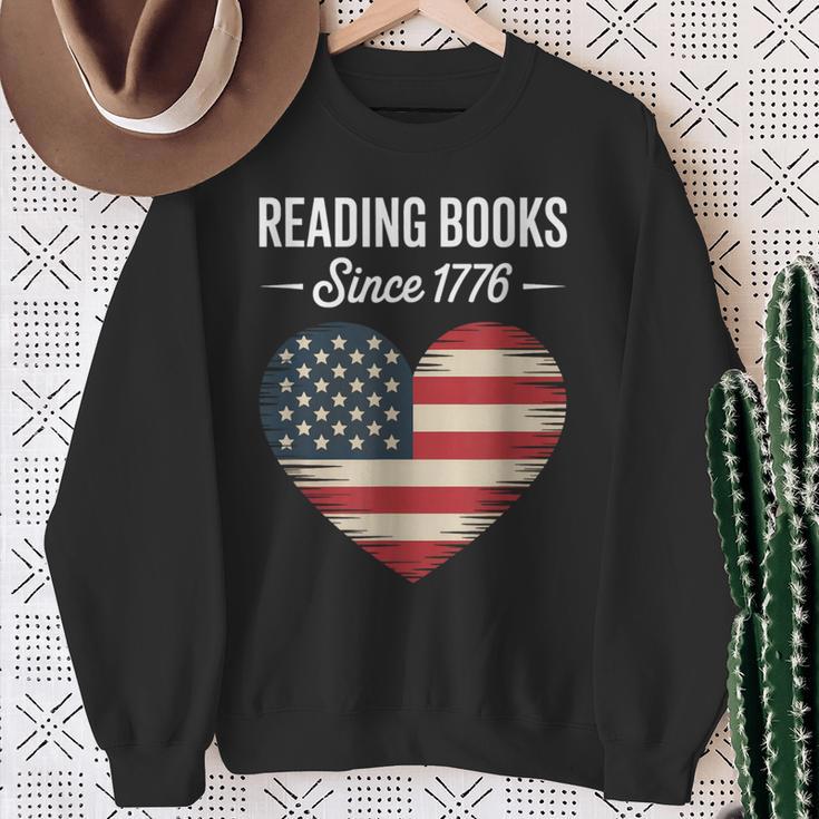Reading Books Since 1776 American Reading Pride Sweatshirt Gifts for Old Women
