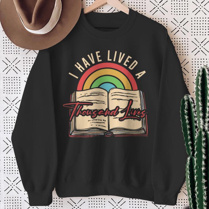 Reading Books Read Library Nerd Geek Literature Bookworm Sweatshirt Gifts for Old Women