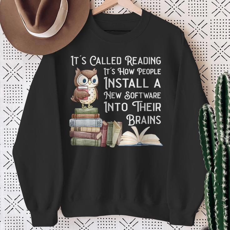 Reading Books Stimulates The Imagination Software For Brains Sweatshirt Gifts for Old Women