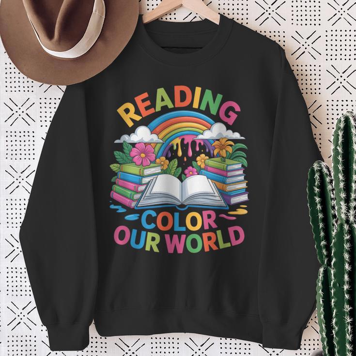 Reading Colors Our World Rainbow Books Kids Sweatshirt Gifts for Old Women Reading Colors Our World Rainbow Books Kids Sweatshirt Gifts for Old Women