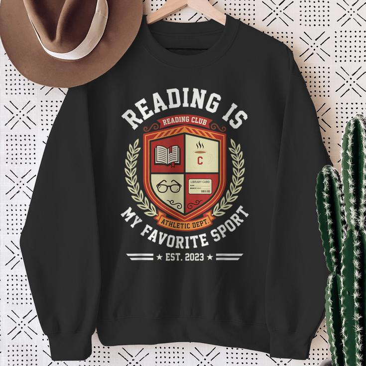 Reading Is My Favorite Sport Varsity Reading Club Book Sweatshirt Gifts for Old Women