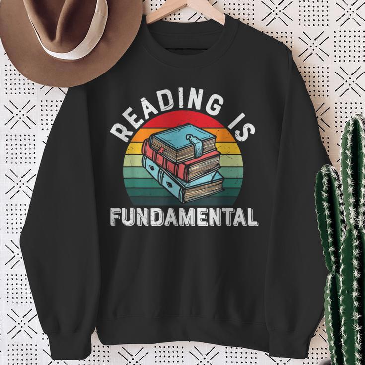 Reading Is Fundamental Book Readers Apparel For Women Men Sweatshirt Gifts for Old Women