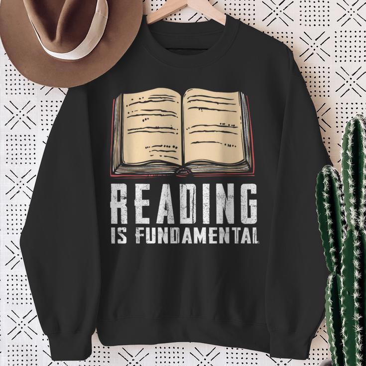 Reading Fundamental Books Lover Bookworm Reader Literature Sweatshirt Gifts for Old Women