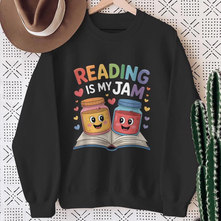 Reading Is My Jam Book Lover Humor Sweatshirt Gifts for Old Women Reading Is My Jam Book Lover Humor Sweatshirt Gifts for Old Women
