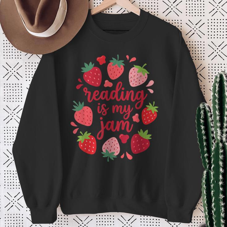 Reading Is My Jam I Love To Read Books Lover Girl Sweatshirt Gifts for Old Women