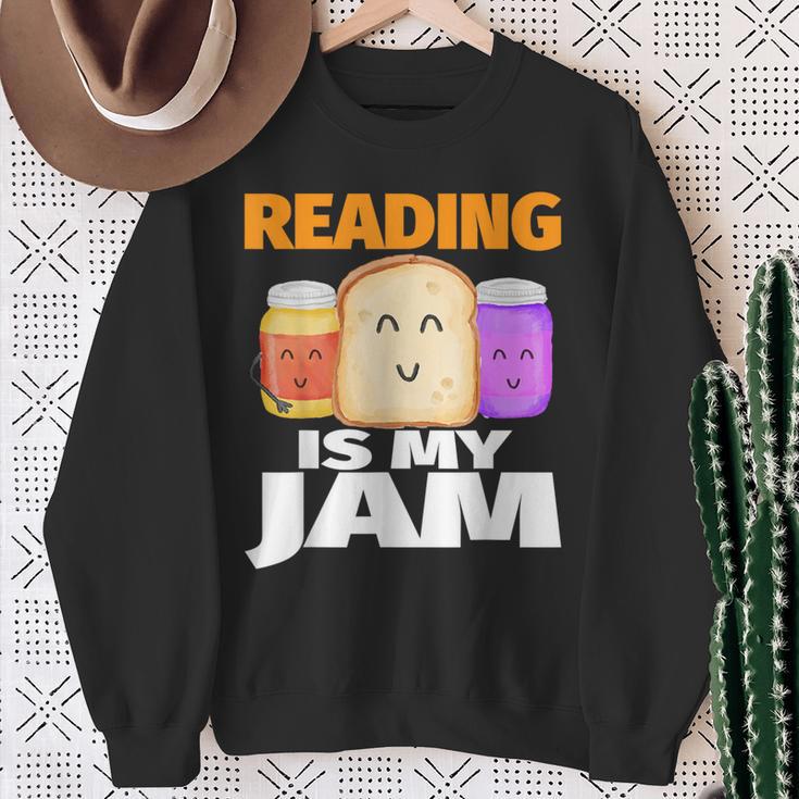 READING IS MY JAM Shirt I Love To Read Books Sweatshirt Gifts for Old Women