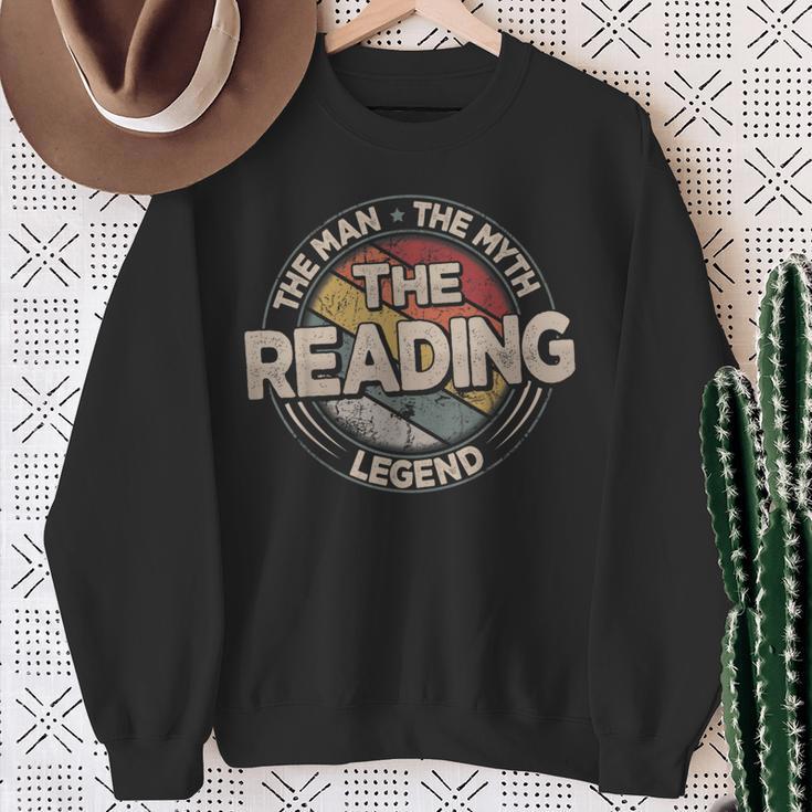 The Reading Legend Retro Books Men Reading Sweatshirt Gifts for Old Women