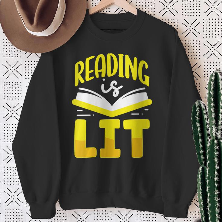 Reading Is Lit Bookworm Book Reading Sweatshirt Gifts for Old Women Reading Is Lit Bookworm Book Reading Sweatshirt Gifts for Old Women
