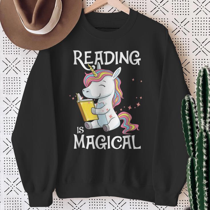 Reading Is Magical Book Lover Unicorn English Teacher Girls Sweatshirt Gifts for Old Women Reading Is Magical Book Lover Unicorn English Teacher Girls Sweatshirt Gifts for Old Women