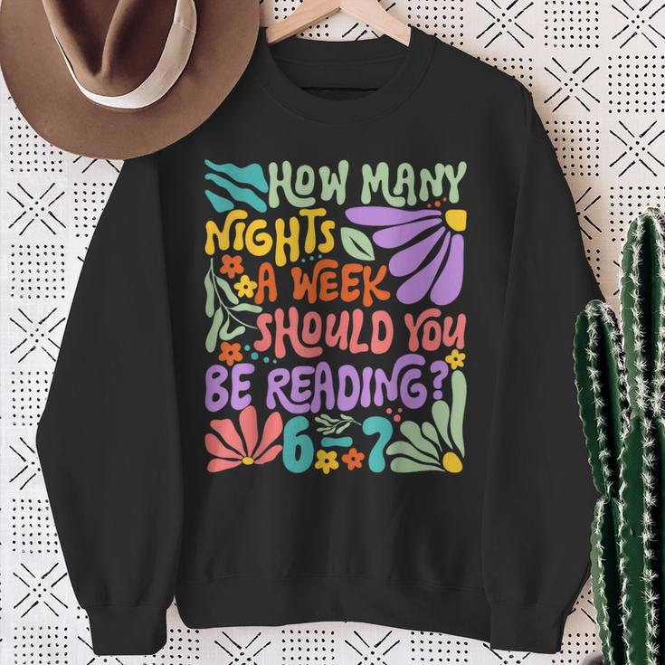 Reading Six Seven Meme Book Lover 67 Teacher 6 7 Sweatshirt Gifts for Old Women