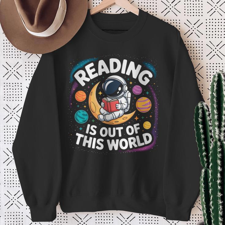 Reading Is Out Of This World Space Books Lover Sweatshirt Gifts for Old Women