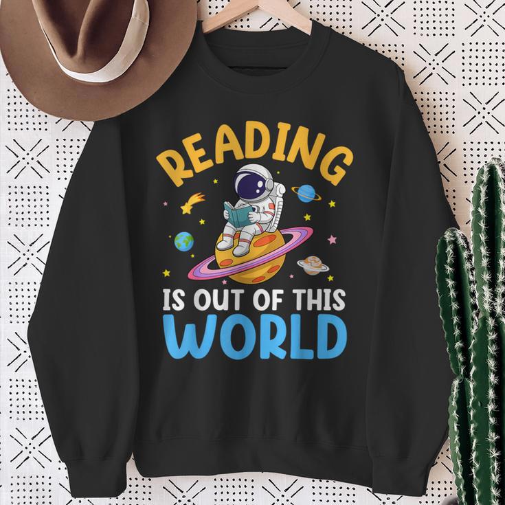 Reading Is Out Of This World Space Read Books Lover Sweatshirt Gifts for Old Women