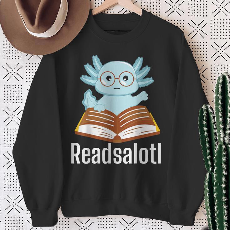 Readsalotl Axolotl Reading Cute Book Lover Bookworm Sweatshirt Gifts for Old Women Readsalotl Axolotl Reading Cute Book Lover Bookworm Sweatshirt Gifts for Old Women