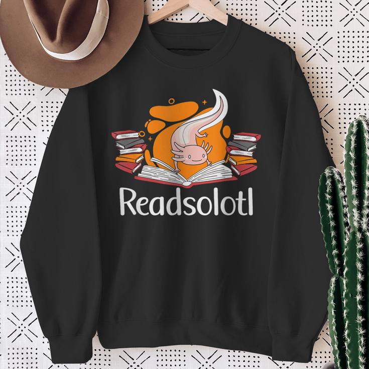 Readsolotl Book Lover & Axolotl Sweatshirt Gifts for Old Women