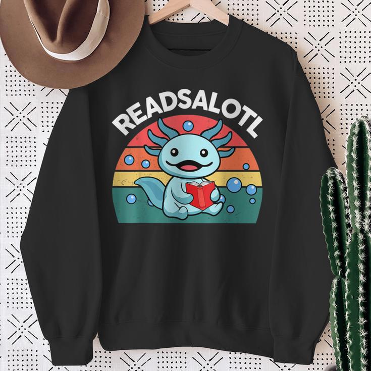 Readsolotl Read Book Axolotl Shirt Salamander Boys Girl Kids Sweatshirt Gifts for Old Women Readsolotl Read Book Axolotl Shirt Salamander Boys Girl Kids Sweatshirt Gifts for Old Women