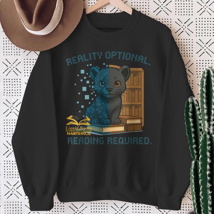 Reality Optional Reading Required Gamer Panther Book Sweatshirt Gifts for Old Women Reality Optional Reading Required Gamer Panther Book Sweatshirt Gifts for Old Women