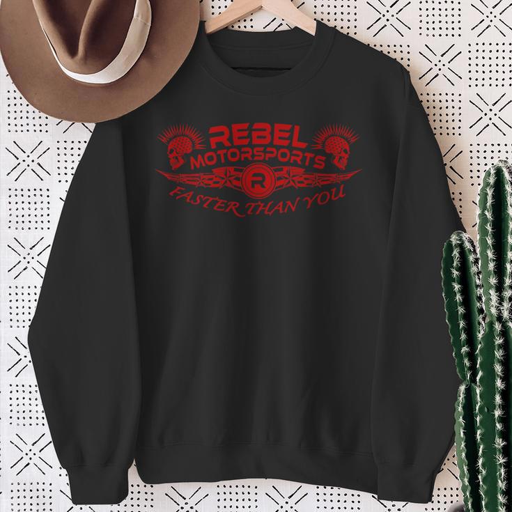 Rebel Motorsportsのスターがあなたより速く打たれた。 スウェットシャツ 年配の女性への贈り物