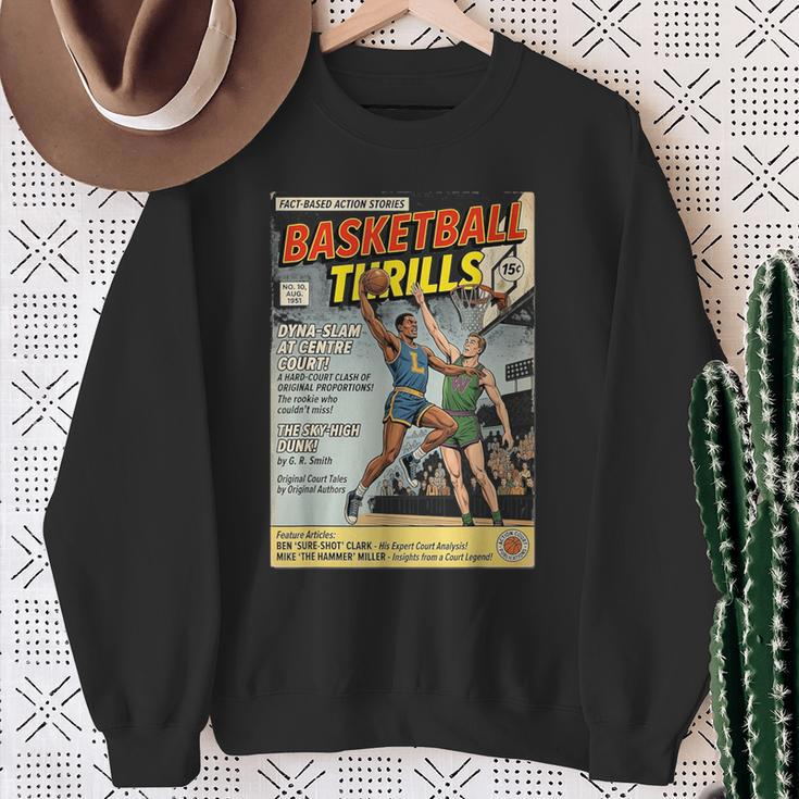 Retro Basketball Player Comic Book Style Dunker Graphic Sweatshirt Gifts for Old Women Retro Basketball Player Comic Book Style Dunker Graphic Sweatshirt Gifts for Old Women