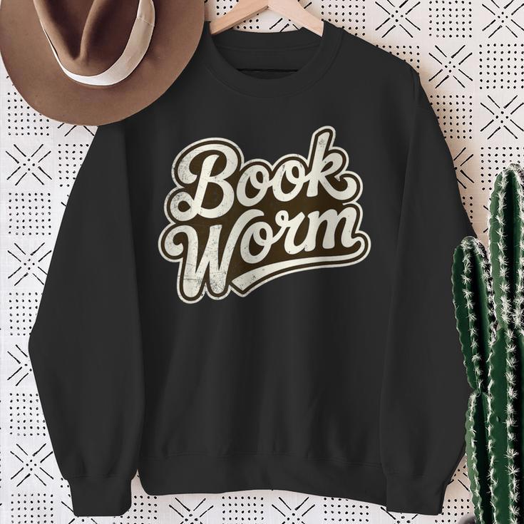 Retro Book Worm Reading For Book Lovers Sweatshirt Gifts for Old Women