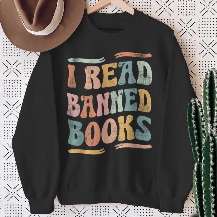 Retro I Read Banned Books Shirt Sweatshirt Gifts for Old Women