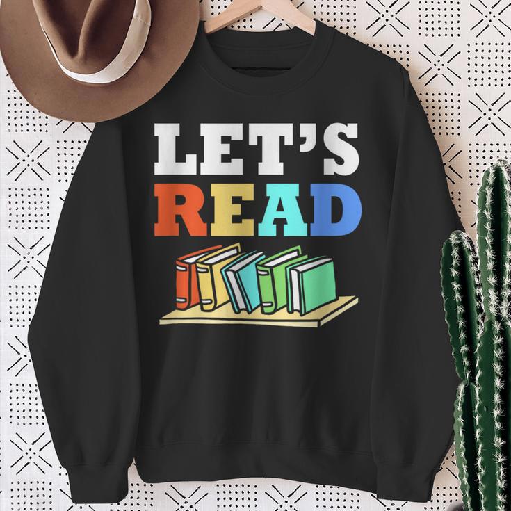 Retro Reading Teacher Book Lover Let's Read Sweatshirt Gifts for Old Women Retro Reading Teacher Book Lover Let's Read Sweatshirt Gifts for Old Women
