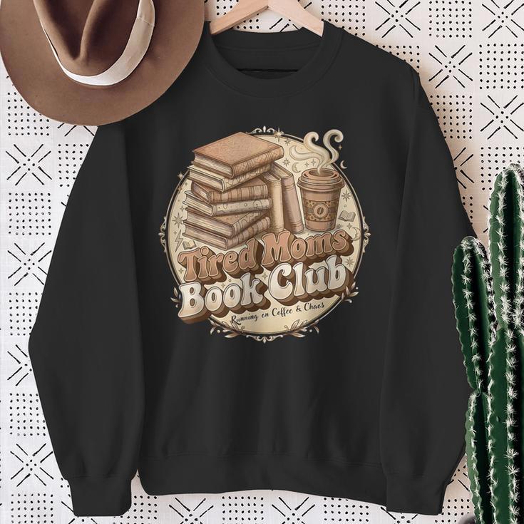 Retro Tired Moms Book Club Bookish Booktrovert Mother's Day Sweatshirt Gifts for Old Women