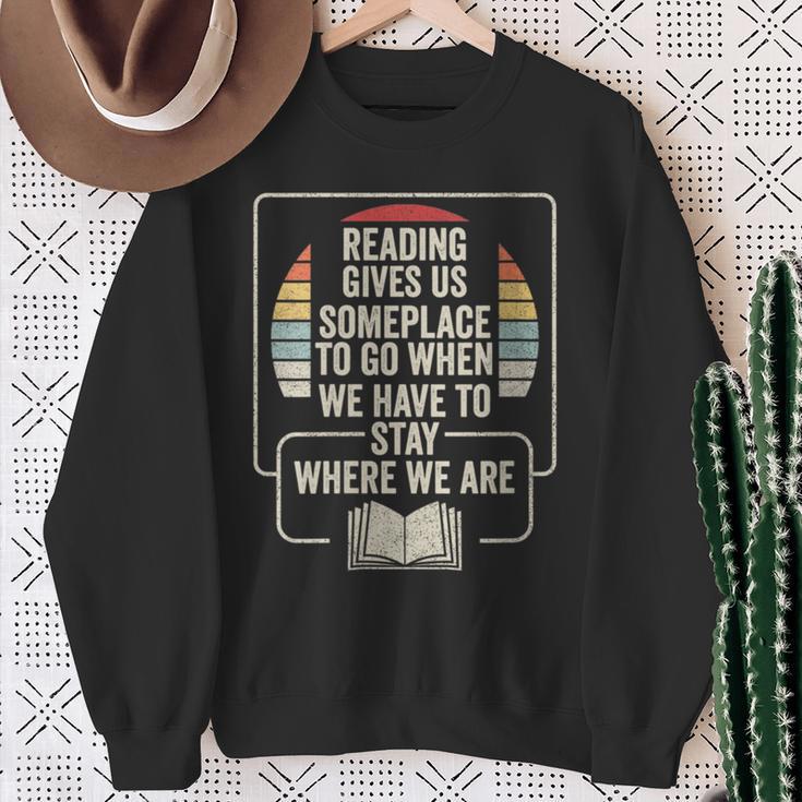Retro Vintage Reading Reader Book Lover Literature Library Sweatshirt Gifts for Old Women Retro Vintage Reading Reader Book Lover Literature Library Sweatshirt Gifts for Old Women