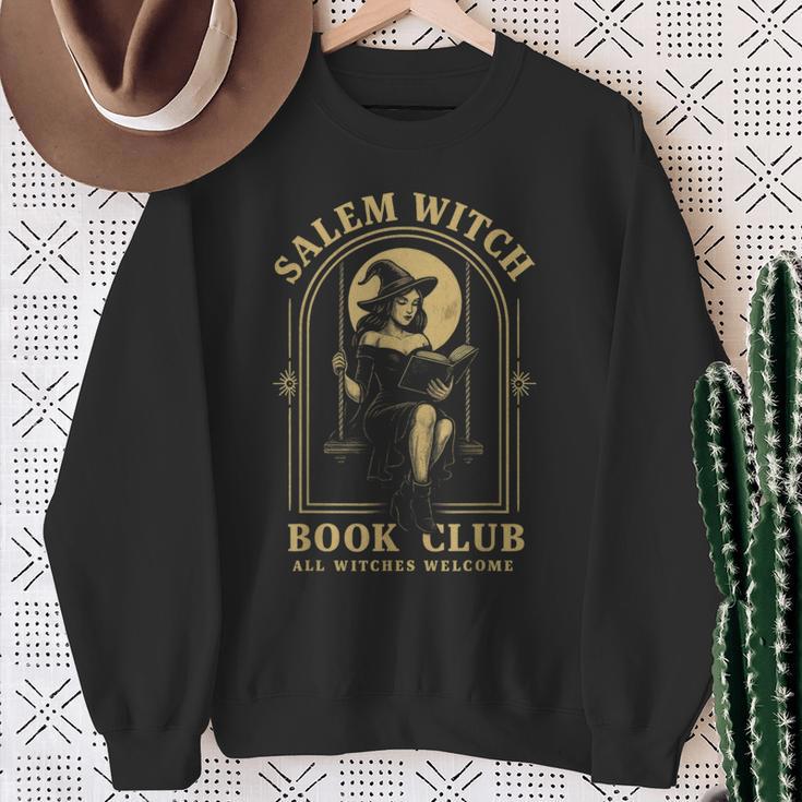Salem Witch Book Club Bookish Halloween Full Moon Reader Sweatshirt Gifts for Old Women