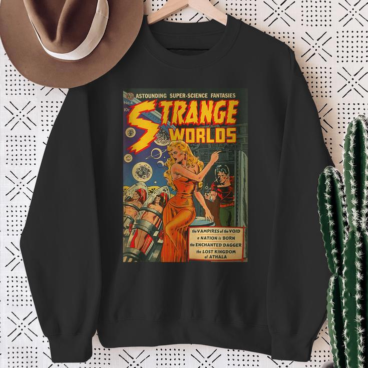 Sci Fi Pin Up Girl Science Fiction Vintage Horror Comic Book Sweatshirt Gifts for Old Women