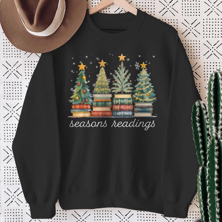 Seasons Readings All Booked For Christmas Book Reading Lover Sweatshirt Gifts for Old Women