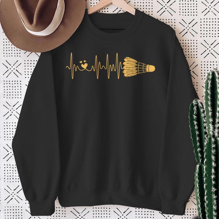 Shuttlecock バドミントン ハートビート メンズ レディース キッズ チームプレーヤー 長袖tシャツ スウェットシャツ 年配の女性への贈り物