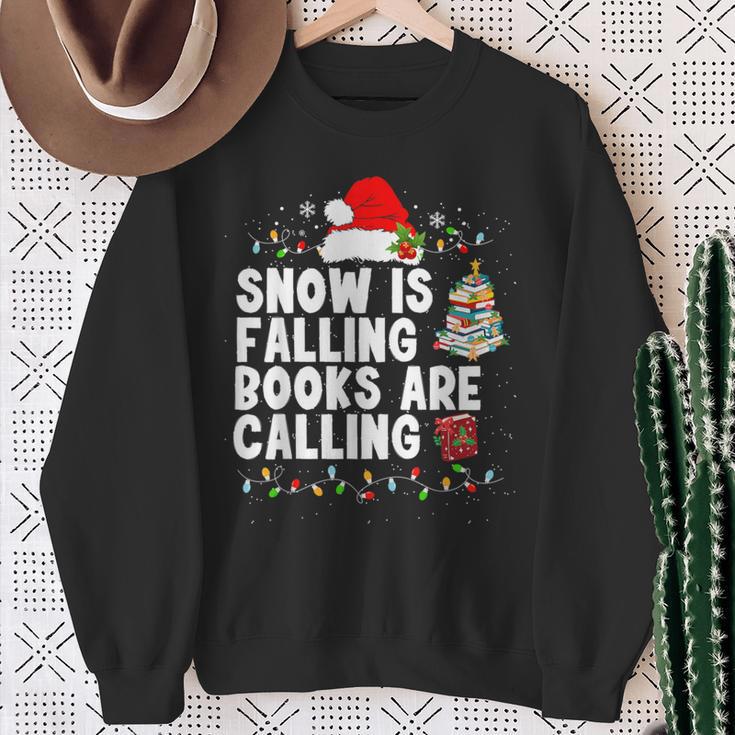 Snow Is Falling Books Are Calling Sweatshirt Gifts for Old Women