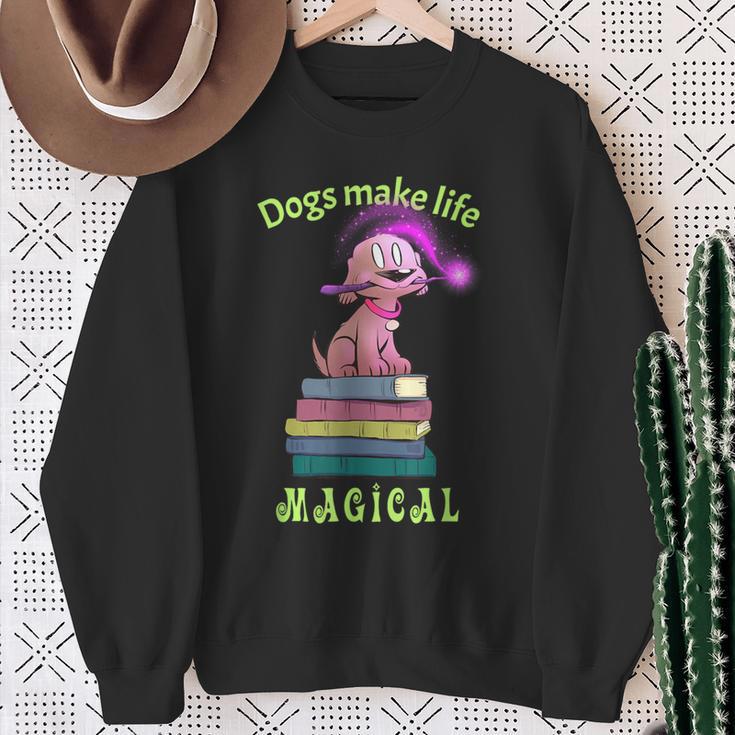 Sophie Magic Wand Dog Wizard Books Sweatshirt Gifts for Old Women