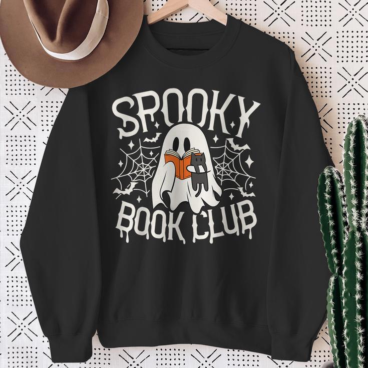 Spooky Book Club Cute Ghost Reading Book Halloween Costume Sweatshirt Gifts for Old Women