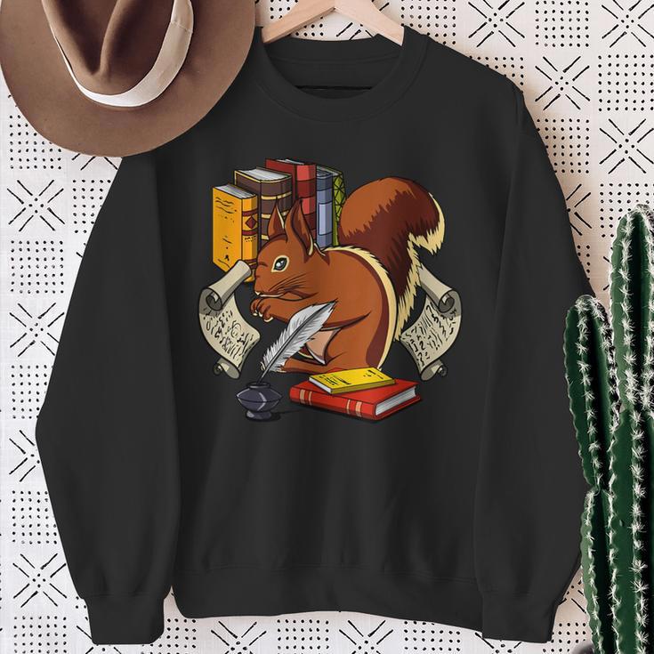 Squirrel Reading Book Cute Forest Animal Sweatshirt Gifts for Old Women Squirrel Reading Book Cute Forest Animal Sweatshirt Gifts for Old Women