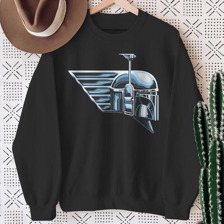 Star Wars The Book Of Boba Fett Chrome Helmet Logo Sweatshirt Gifts for Old Women