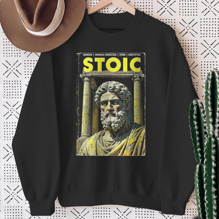 Stoic Philosophy Vintage Book Cover Stoicism Philosopher Sweatshirt Gifts for Old Women