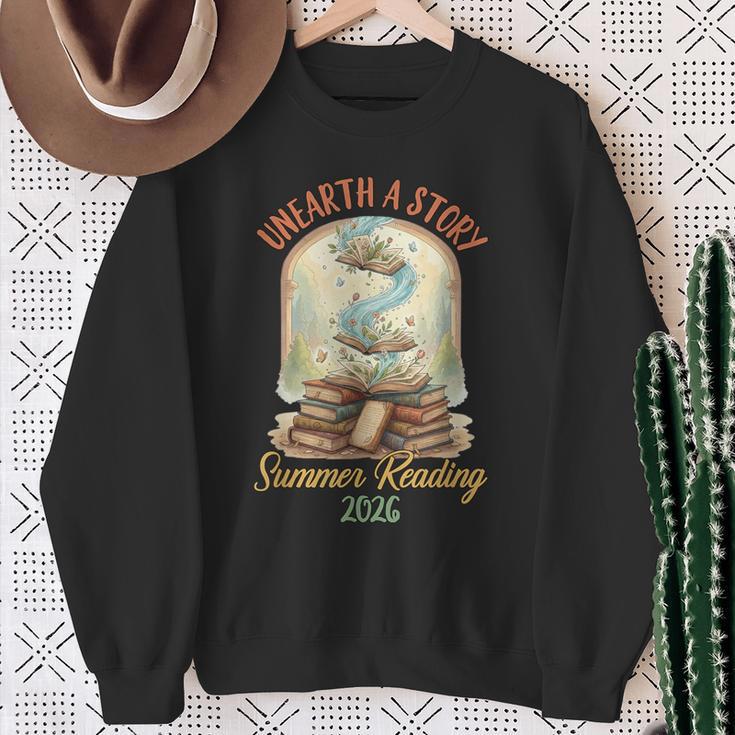Summer Reading 2026 Book Aesthetic Library Unearth a Story Sweatshirt Gifts for Old Women