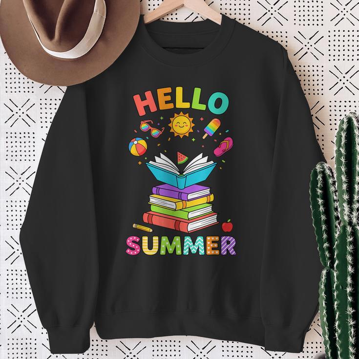 Summer Reading Books Librarian Teacher Last Day Of School Sweatshirt Gifts for Old Women