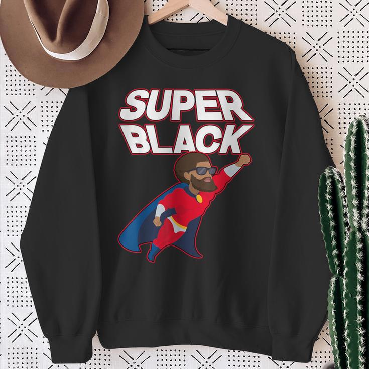 Superhero Pride Comic Book Lover African American Dad Sweatshirt Gifts for Old Women