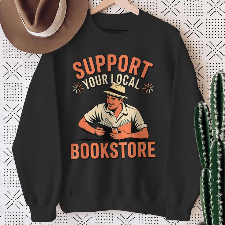 Support Your Local Bookstore Vintage Reader Sweatshirt Gifts for Old Women