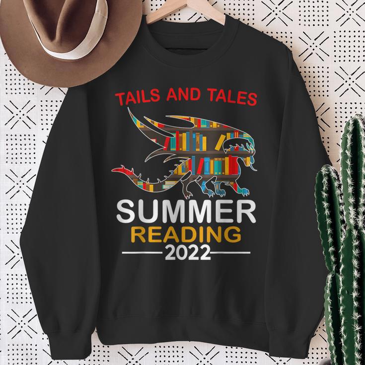 Tails And Tales Summer Reading 2022 Book Reading Teen Dragon Sweatshirt Gifts for Old Women