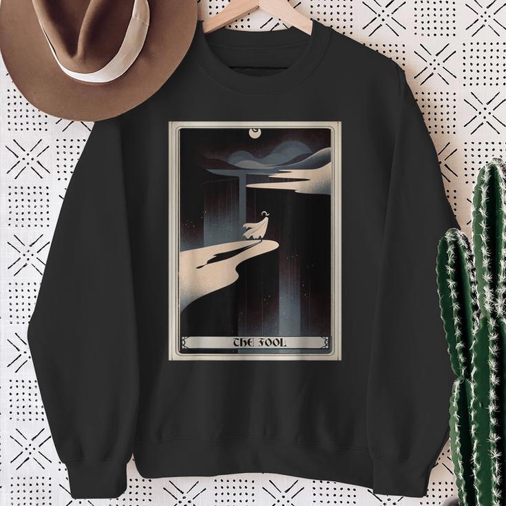 Tarot Cards Guide Book Esoteric Mysticism Clothing The Fool Tarot Card -Adults & Kids Small Short Sleeve Crew Neck Classic Fit Sweatshirt Gifts for Old Women