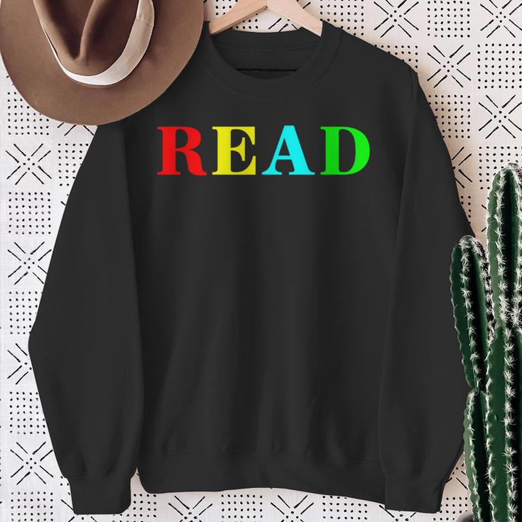 Teacher Reading Read In Color Book Sweatshirt Gifts for Old Women Teacher Reading Read In Color Book Sweatshirt Gifts for Old Women