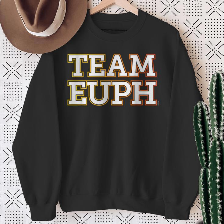 Team Euph Team Euphonium 吹奏楽部「チームユーフ」 おかしなユーフォニアム スウェットシャツ 年配の女性への贈り物