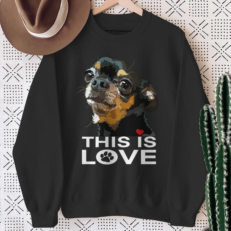 This Is Love And Tan チワワ犬 長袖tシャツ スウェットシャツ 年配の女性への贈り物