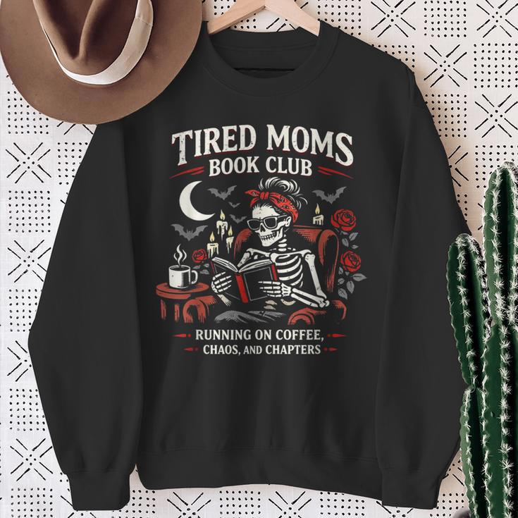 Tired Moms Book Club Coffee Chaos Chapters Reading Sweatshirt Gifts for Old Women