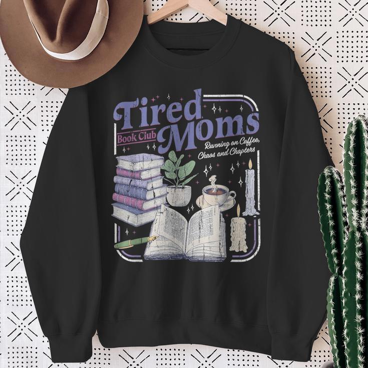 Tired Moms Book Club Retro Coffee Reader Sweatshirt Gifts for Old Women