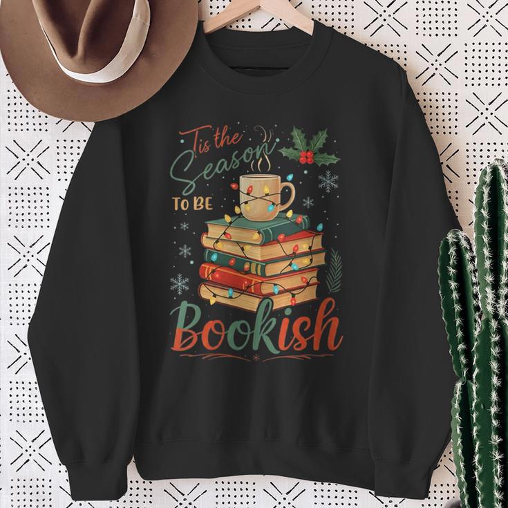 Tis The Season To Be Bookish Christmas Seasons Book Readings Sweatshirt Gifts for Old Women